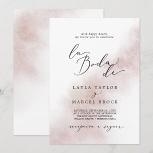 Watercolor Wash   Blush La Boda De Wedding Invitation