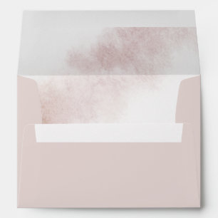 Watercolor Wash   Blush Pink Monogram Wedding Envelope