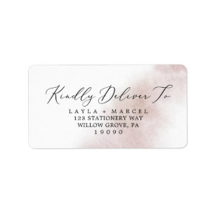 Watercolor Wash   Blush RSVP Address Labels