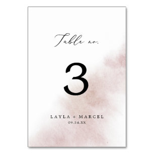 Watercolor Wash   Blush Table Number
