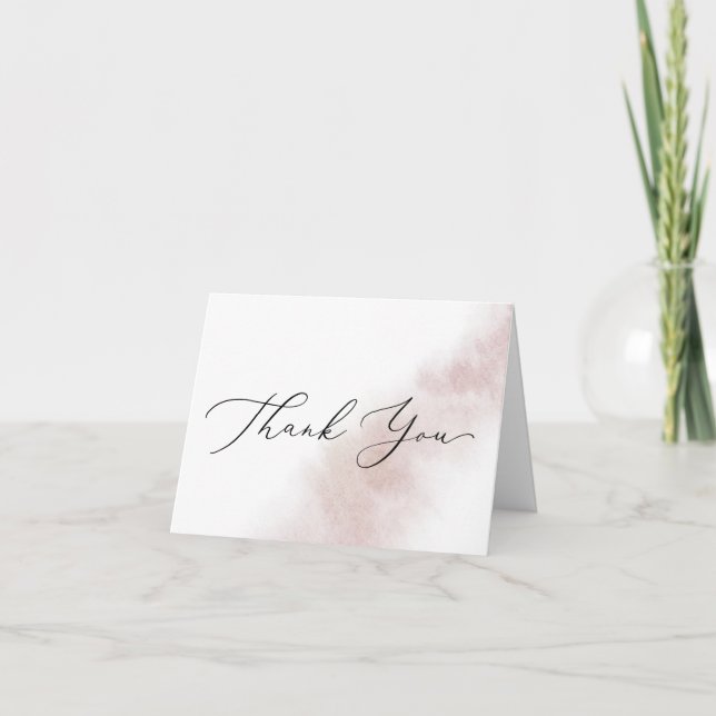 Watercolor Wash | Blush Thank You Card (Front)