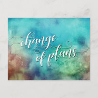 Watercolor Wash Change of Plans Postponed Wedding