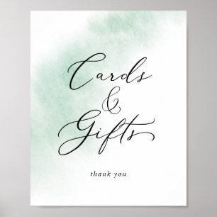 Watercolor Wash   Green Cards and Gifts Sign