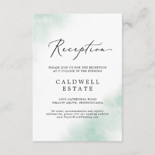 Watercolor Wash   Green Reception Insert Card