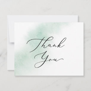 Watercolor Wash Green Thank You Card
