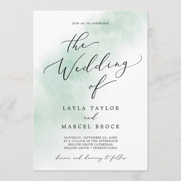 Mint Green Wedding Invitations | Zazzle.co.uk