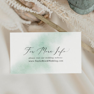 Watercolor Wash Green Wedding Website Enclosure Card