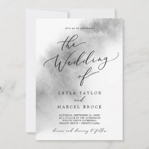 Watercolor Wash   Grey The Wedding Of Invitation