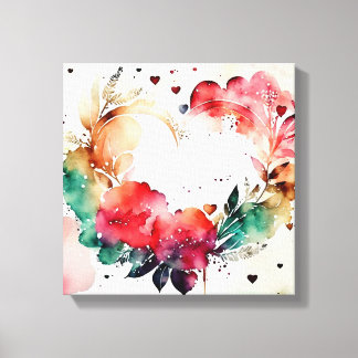 Watercolor Wash Heart # 4 Canvas Print