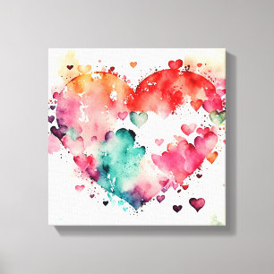 Watercolor Wash Heart # 5 Canvas Print