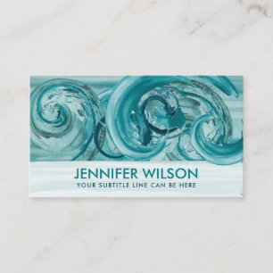Watercolor Wash Ocean waves Abstract Business Card