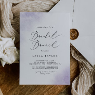 Watercolor Wash Purple Bridal Brunch Invitation