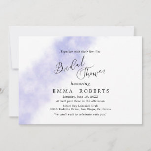 Watercolor Wash   Purple Bridal Shower Invitation