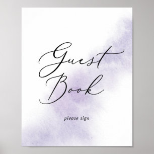 Watercolor Wash Purple Guest Book Sign