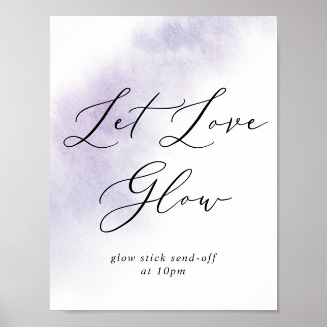 Watercolor Wash | Purple Let Love Glow Sign (Front)