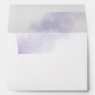 Watercolor Wash Purple Monogram Wedding Envelope