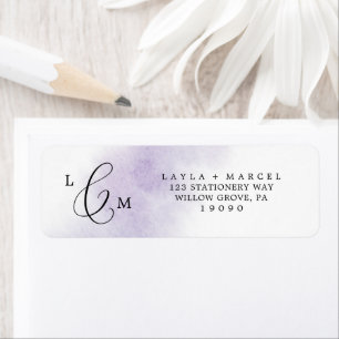 Watercolor Wash   Purple Return Address Label