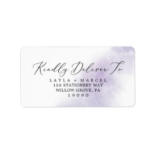 Watercolor Wash   Purple RSVP Address Labels