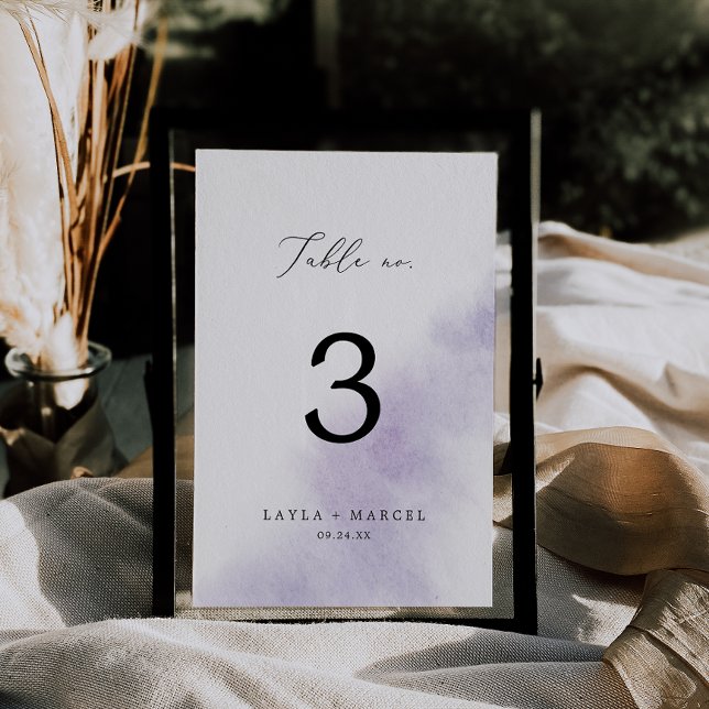 Watercolor Wash | Purple Table Number (Creator Uploaded)