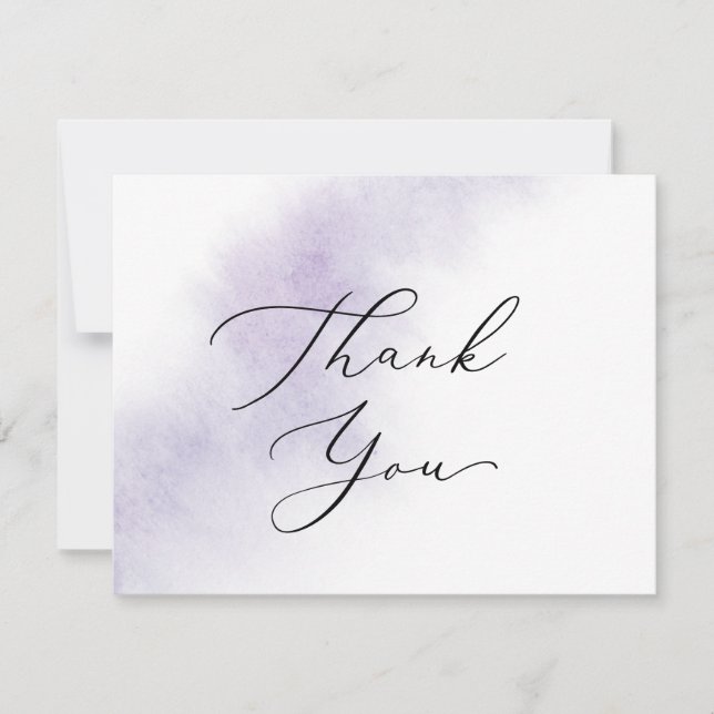 Watercolor Wash | Purple Thank You Card (Front)