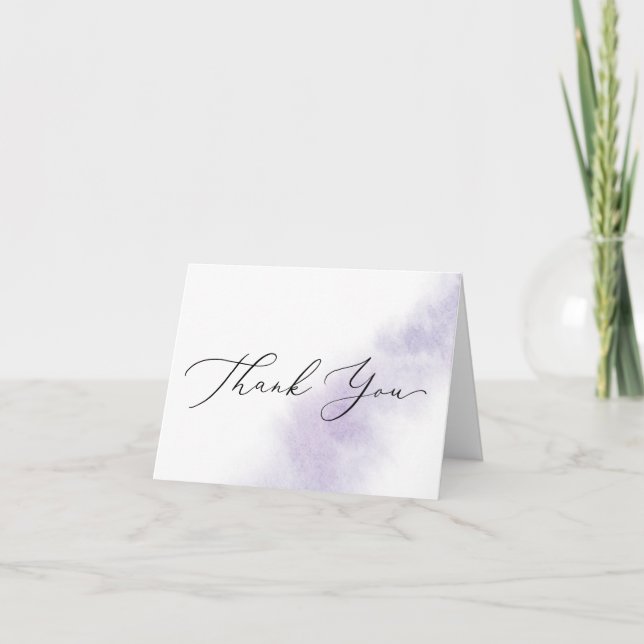 Watercolor Wash | Purple Thank You Card (Front)