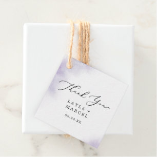 Watercolor Wash   Purple Thank You Favour Tags