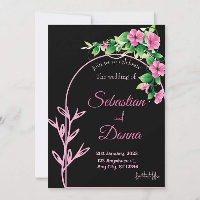 Watercolor Wash | Purple The Wedding Of Invitation (Front)