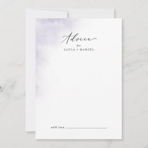 Watercolor Wash   Purple Wedding Advice Card