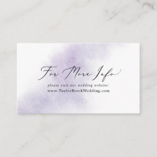 Watercolor Wash   Purple Wedding Website Enclosure Card