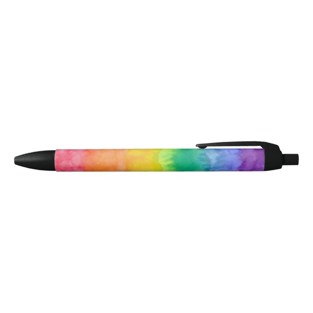 Watercolor Wash Rainbow Stripe Pen H (Top)