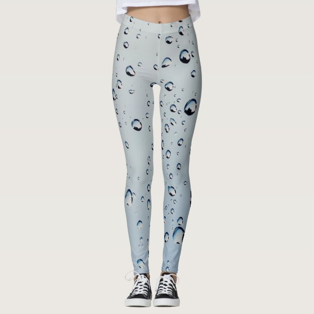 Watercolor Water Drops Leggings Designig (Front)