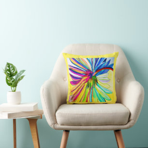 Watercolor water lilies fine art cushion