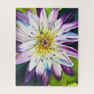 Watercolor water lily fine art jigsaw puzzle
