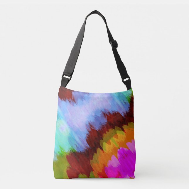 Watercolor waterfall, nature 2 crossbody bag (Front)
