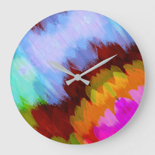 Watercolor waterfall, nature 2 large clock