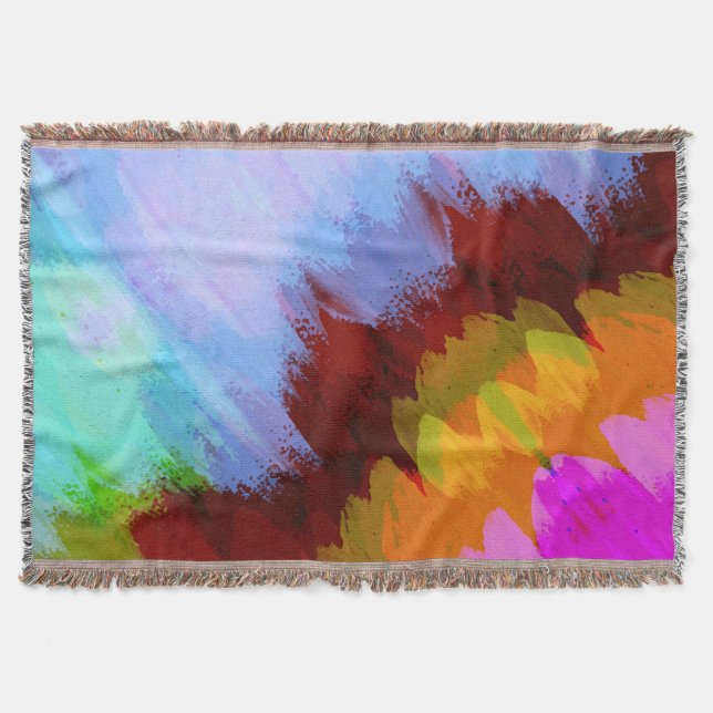 Watercolor waterfall, nature 2 throw blanket (Front)