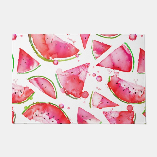 Watercolor Watermelon 1 Doormat (Front)