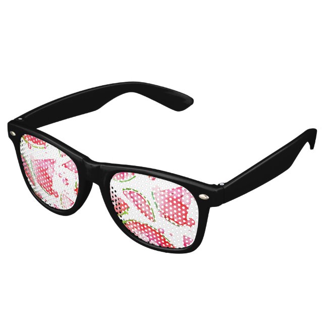 Watercolor Watermelon 1 Retro Sunglasses (Angled)