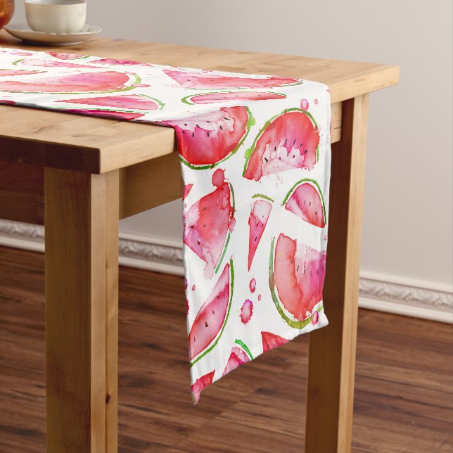 Watercolor Watermelon 1 Short Table Runner (In Situ)