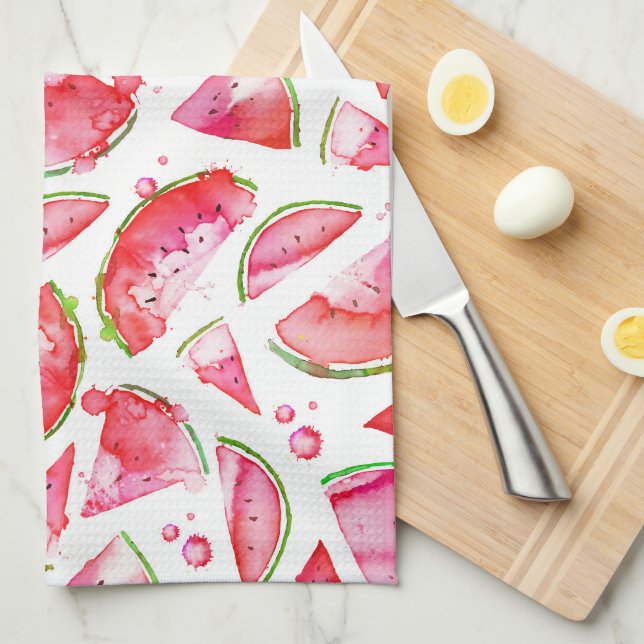 Watercolor Watermelon 1 Tea Towel (Quarter Fold)