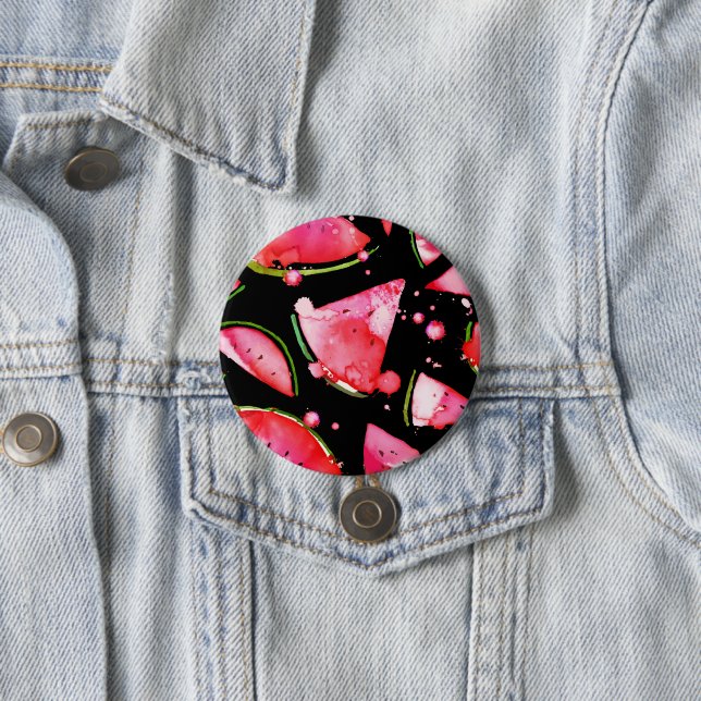 Watercolor Watermelon 2 7.5 Cm Round Badge (In Situ)