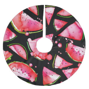 Watercolor Watermelon 2 Brushed Polyester Tree Skirt