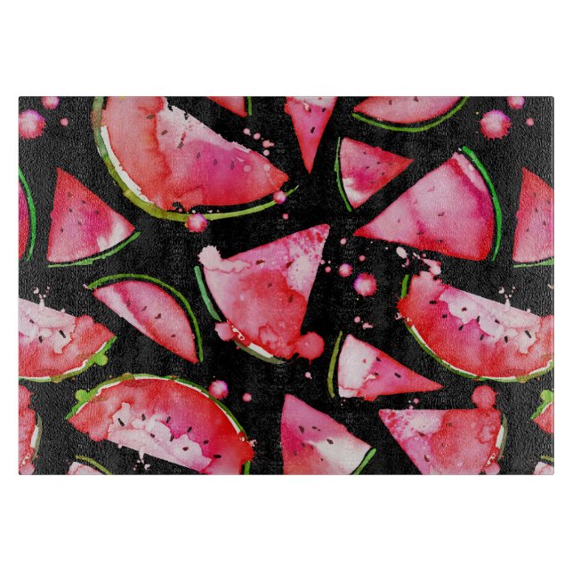 Watercolor Watermelon 2 Cutting Board (Front)