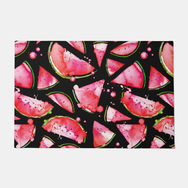 Watercolor Watermelon 2 Doormat (Front)