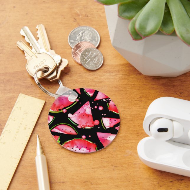 Watercolor Watermelon 2 Key Ring (Desk)