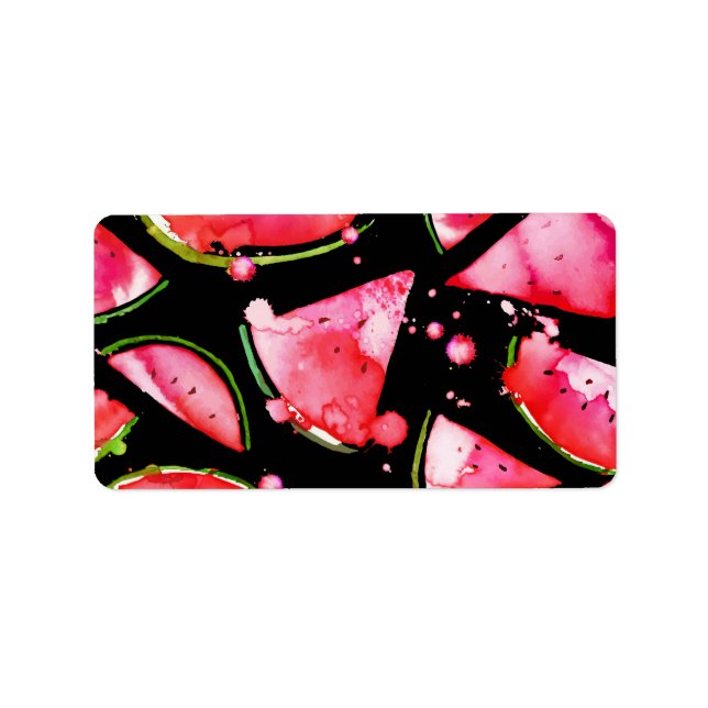 Watercolor Watermelon 2 Label (Front)