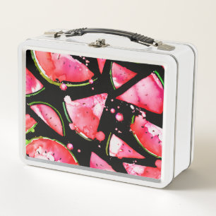 Watercolor Watermelon 2 Metal Lunch Box