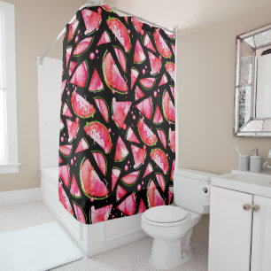 Watercolor Watermelon 2 Shower Curtain