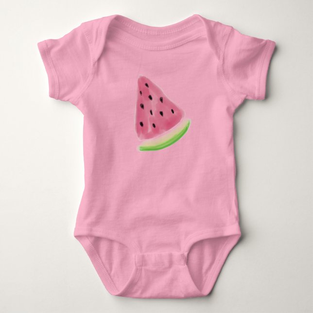 Watercolor Watermelon Baby Bodysuit (Front)