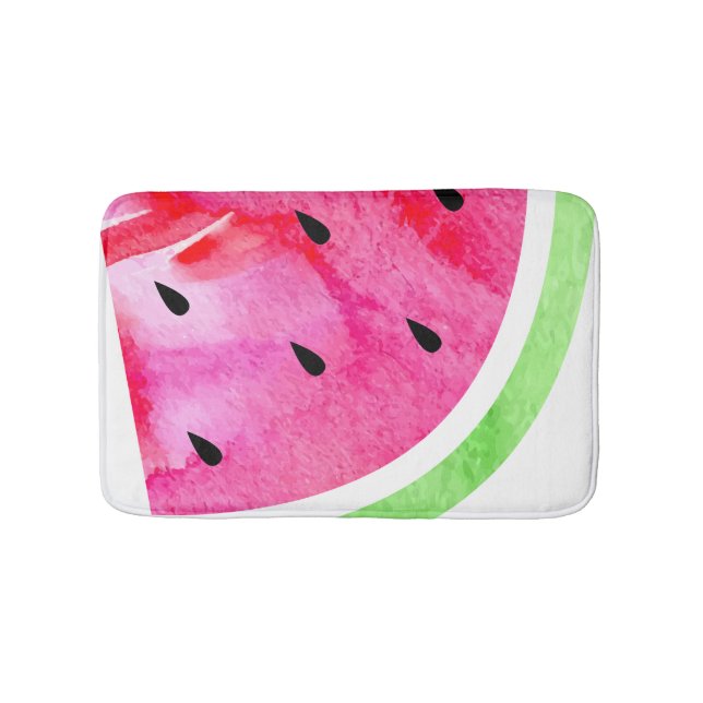 Watercolor Watermelon Bath Mat (Front)